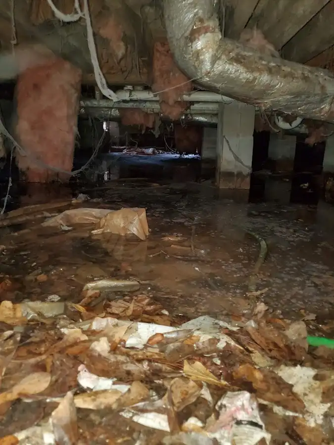 Crawl space flood assessment for Commercial Water Damage Restoration in Hillsboro